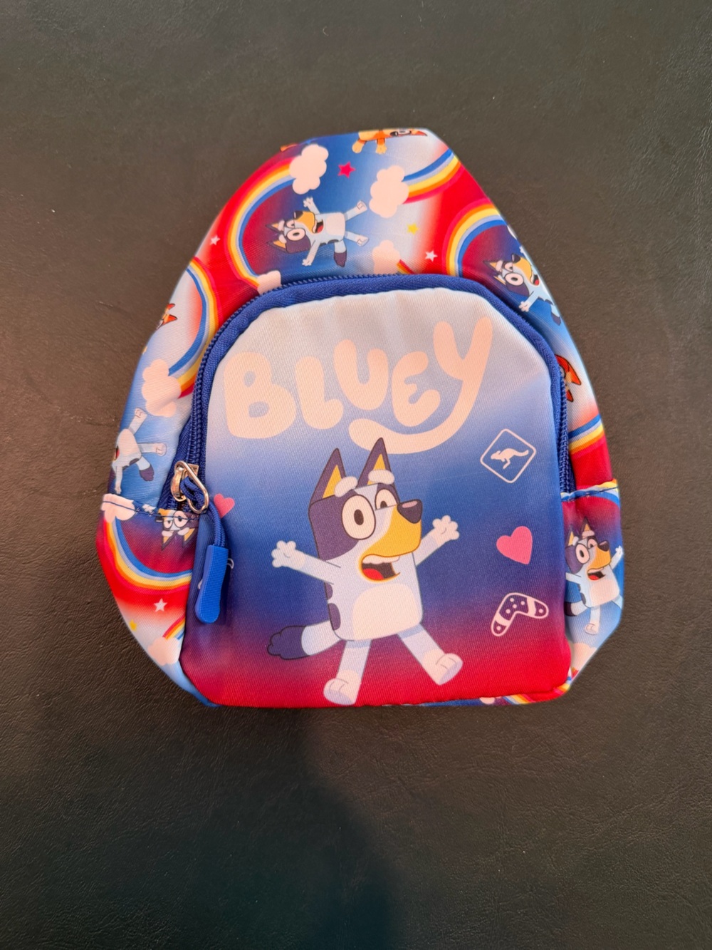 Kids Sling Bag in Bright Blue - Cartoon Character Design